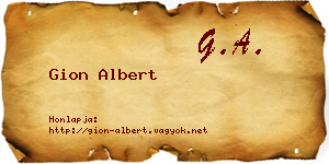 Gion Albert névjegykártya